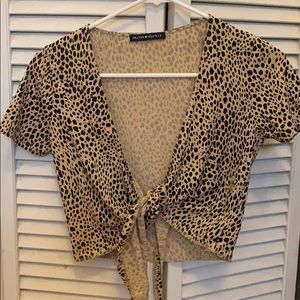 Cheetah tie crop top